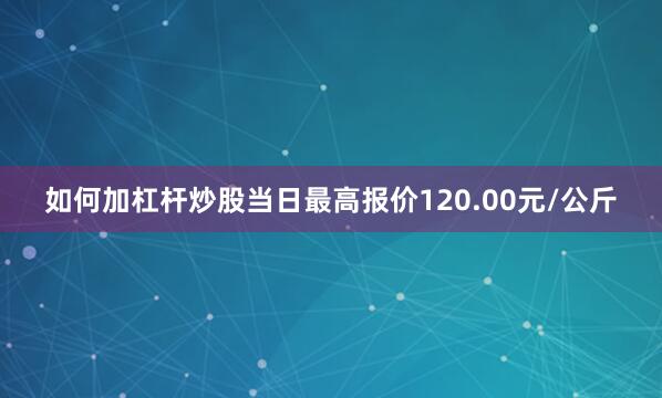 如何加杠杆炒股当日最高报价120.00元/公斤